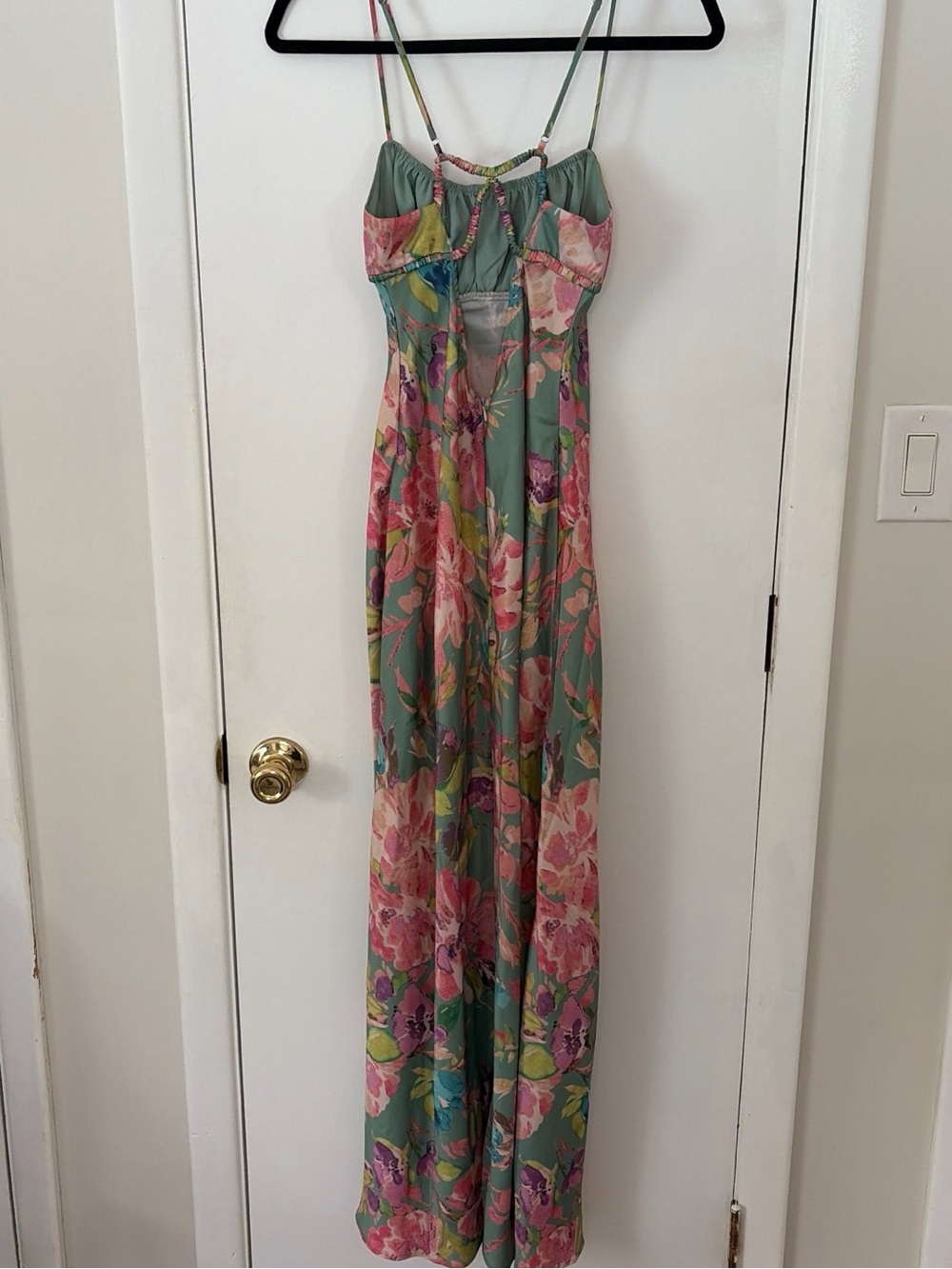 Hello Molly Mint Green Floral Spaghetti-Strap Maxi Dress - Picture 5 of 7